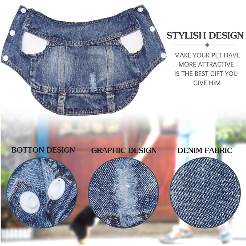 Denim Jacket for Small Dogs